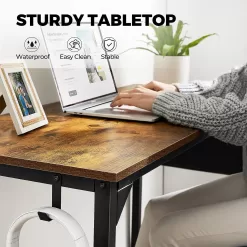 40 Inch Small Computer Desk - Home Office Writing Desk for Small Spaces, Sturdy Simple Study Table, Rustic Brown