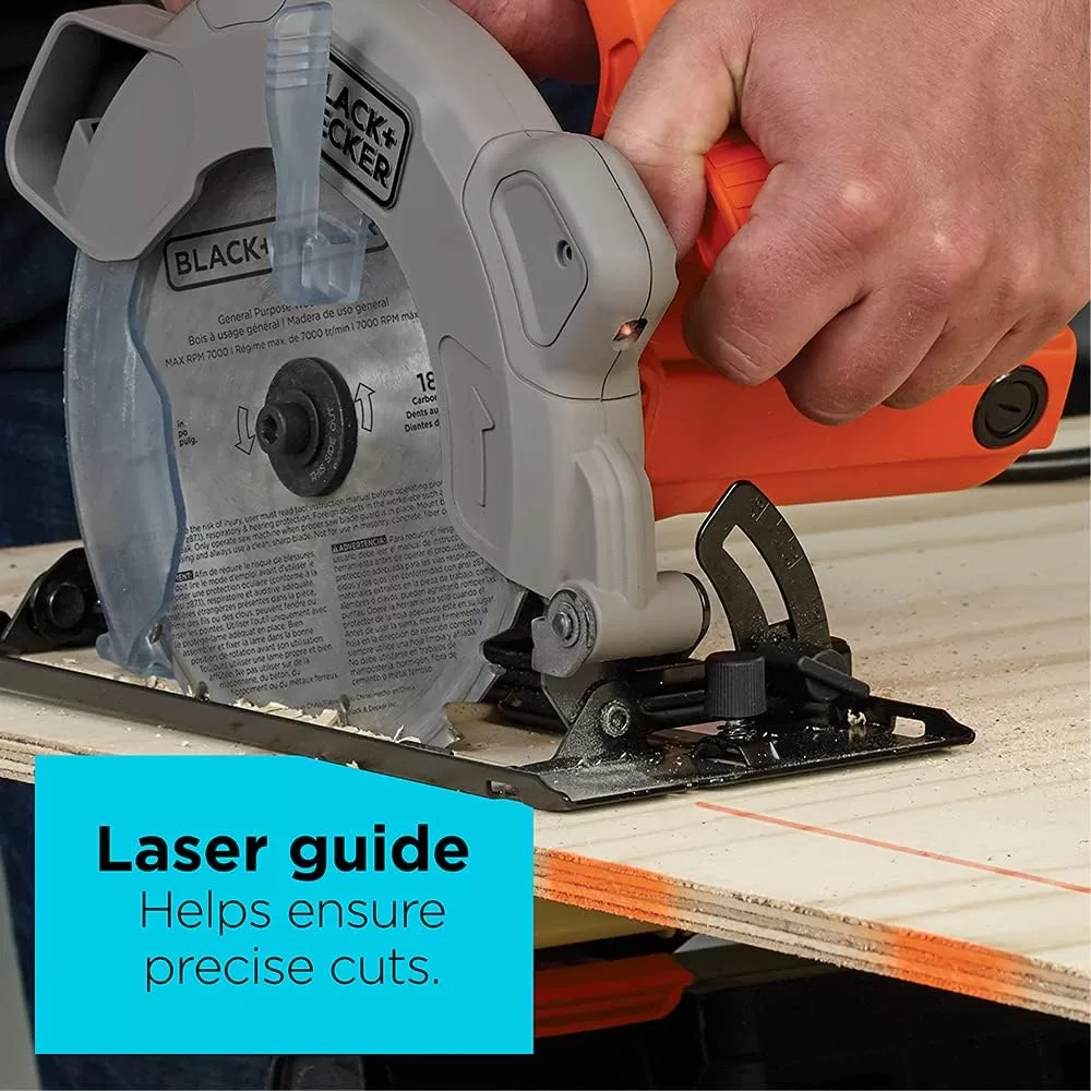 BLACK+DECKER 7-1/4-Inch Circular Saw with Laser, 13-Amp (BDECS300C)