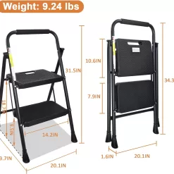 HBTower 2 Step Ladder, 500 lbs Folding Step Stool