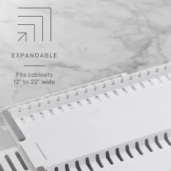 YouCopia StoreMore Expandable Cookware Rack Adjustable Pan Organizer for Kitchen Cabinet Storage, White