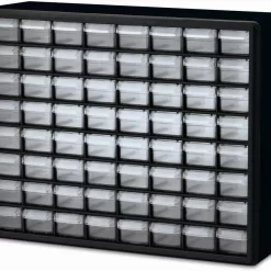 Akro-Mils 10164 64 Drawer Plastic Parts Storage Hardware and Craft Cabinet, 20" x 15.75", Black