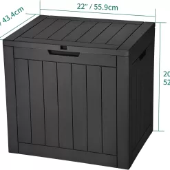 YITAHOME 30 Gallon Deck Box, Outdoor Storage Box (Black)