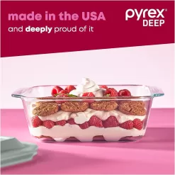 Pyrex Deep Baking Dish Set (6-Piece, BPA-Free Lids)