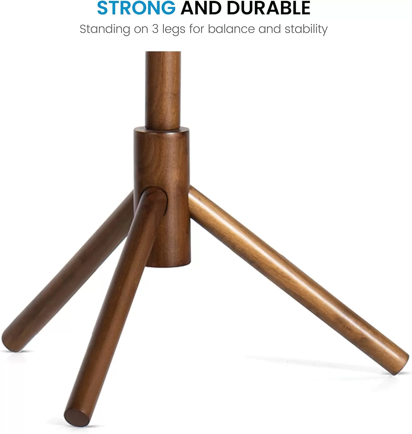 ZOBER Coat Rack Free Standing - Wooden Coat Tree W/ 6 Hooks - Coats, Purses, Hats - Adjustable Sizes, Easy Assembly - Vintage