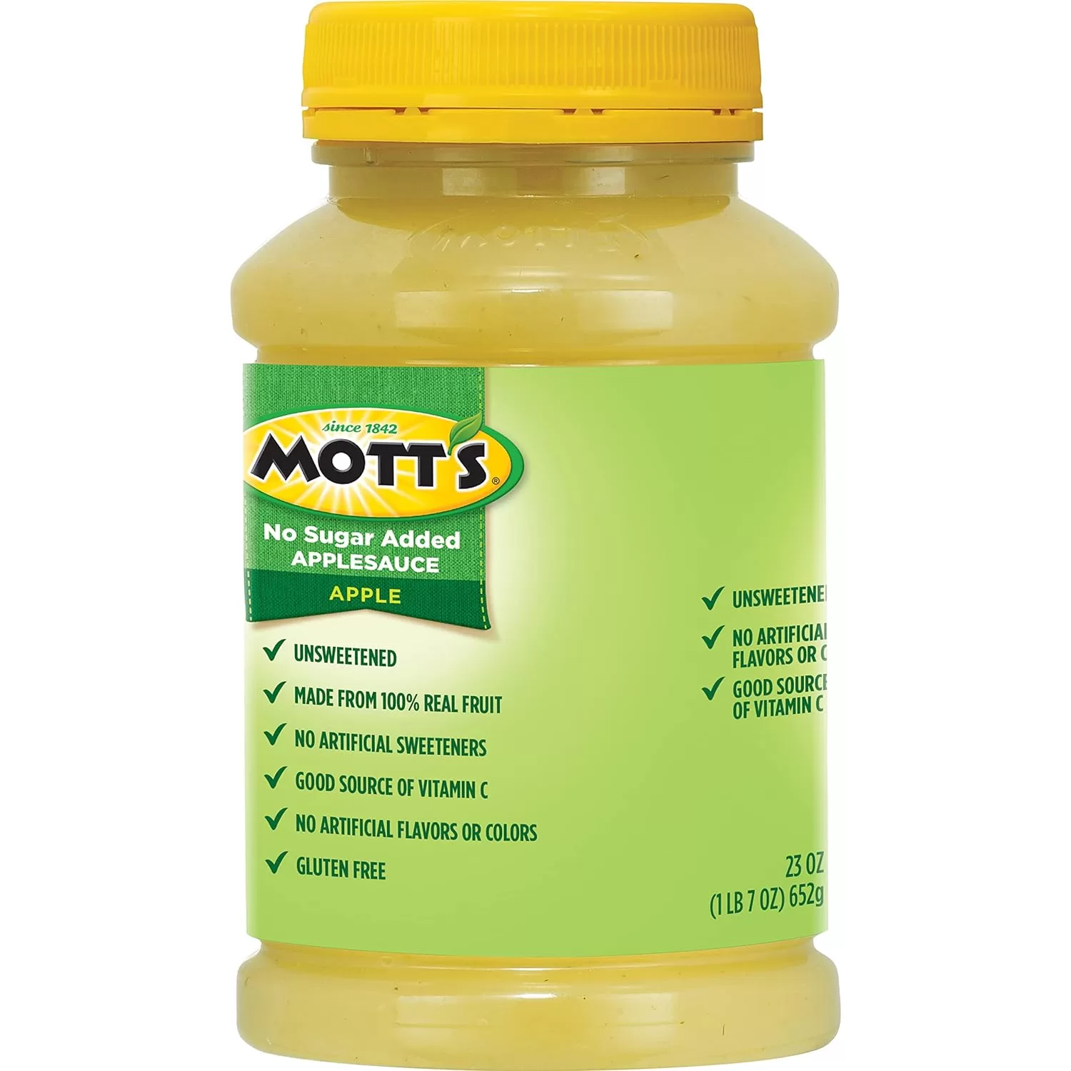 Mott's No Sugar Added Applesauce, 23 Ounce Jar (Pack of 12)