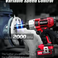 AVID POWER Cordless Impact Wrench, 1/2 Impact Gun w/Max Torque 330 ft lbs (450N.m)