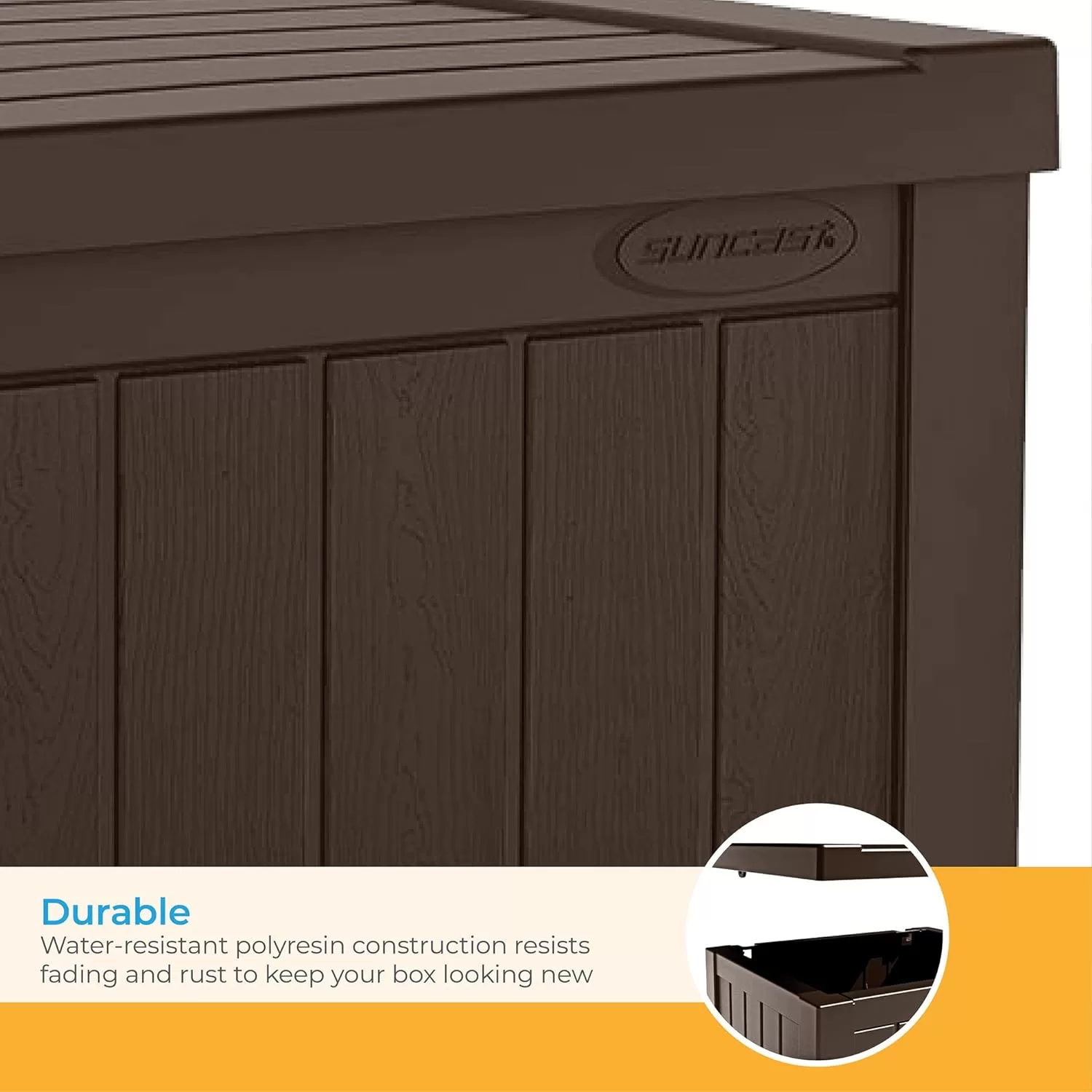 Suncast 22-Gallon Small Deck Box, Java Brown