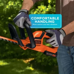 BLACK+DECKER 20V MAX Cordless Hedge Trimmer, Battery and Charger Included (LHT2220), Orange