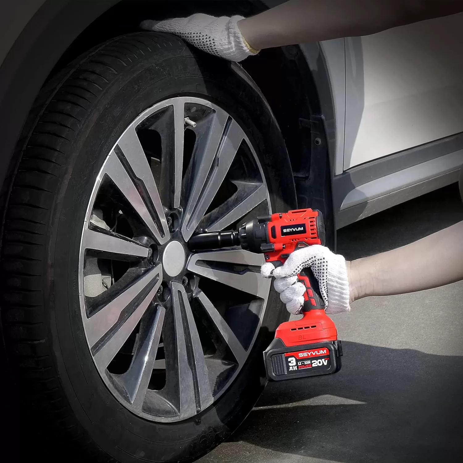 SEYVUM Impact Wrench,1/2" Impact Gun, Power Impact Driver Max Torque 320 Ft-lbs (430N.m)