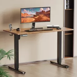 Sweetcrispy Electric Standing Desk, 40 x 24in Adjustable Height Electric Stand up Desk, Rustic Brown