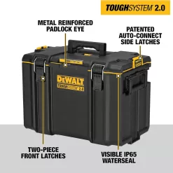 DEWALT TOUGHSYSTEM 2.0, Extra Large Tool Box, 22 in., 123 lbs. Capacity (DWST08400)