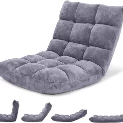 Giantex Floor Chair with Back Support, Folding Sofa Chair with 14 Adjustable Position