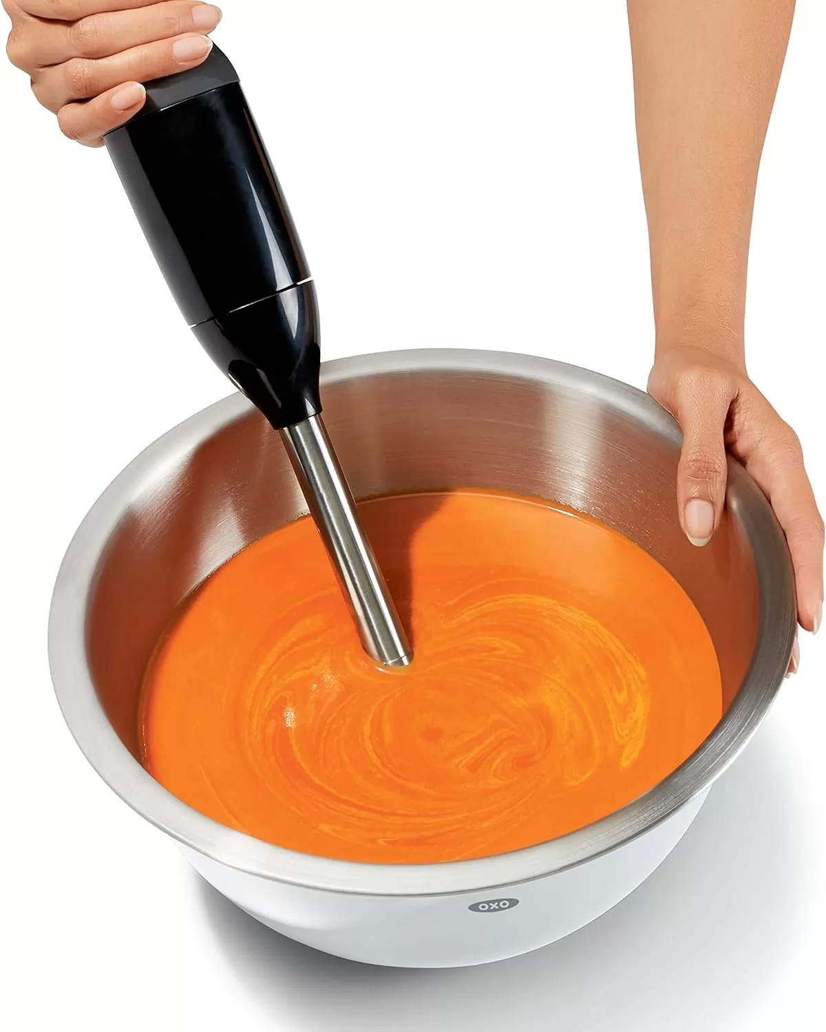 OXO Good Grips 3-Piece Stainless-Steel Mixing Bowl Set, White