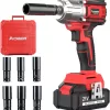AOBEN 21V Cordless High Torque Impact Wrench 1/2 inch, Powerful Brushless Motor