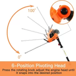 GARCARE Electric Pole Hedge Trimmer, Power Hedge Trimmer, 4.8Amp, 600W, Corded