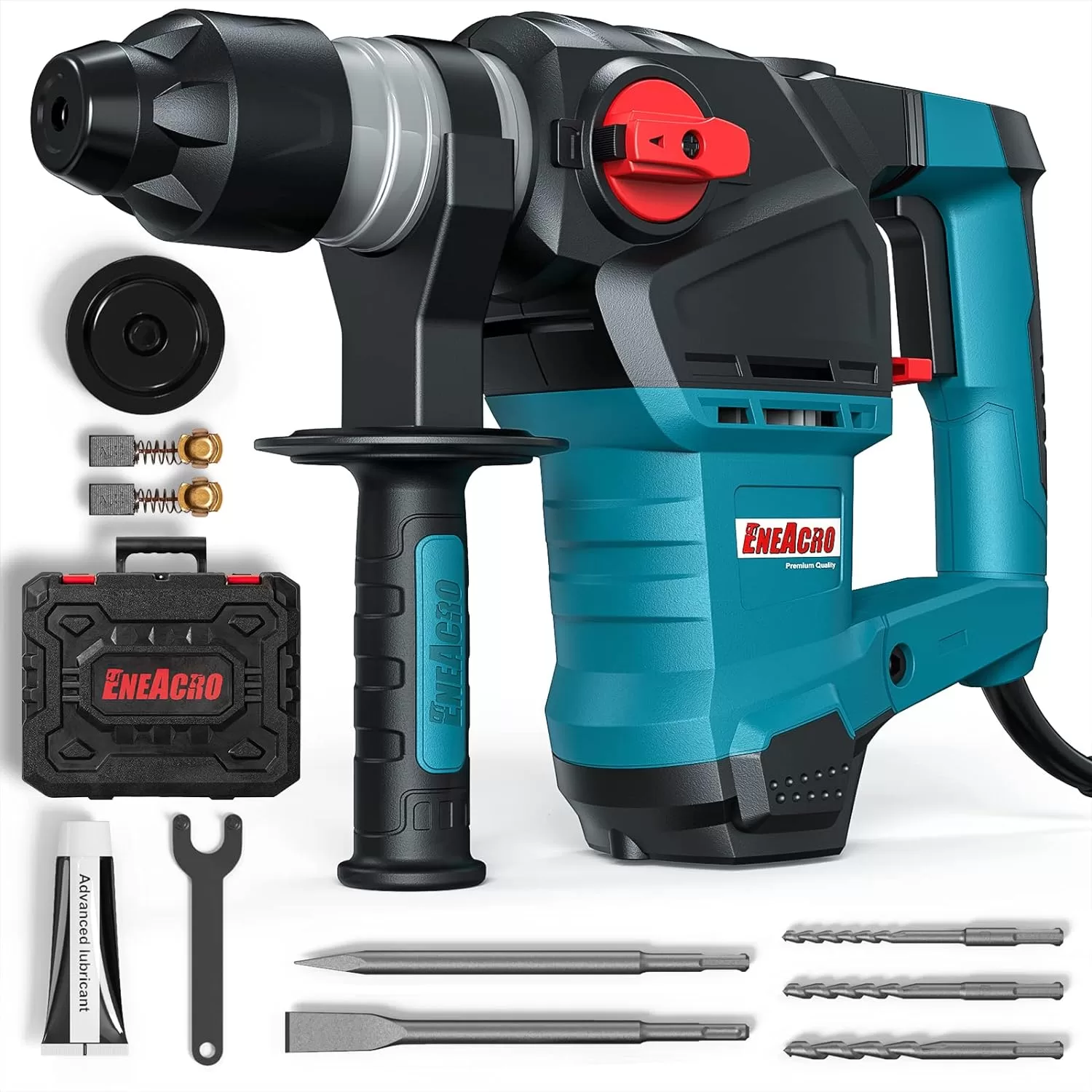 ENEACRO 1-1/4 Inch SDS-Plus 12.5 Amp Heavy Duty Rotary Hammer Drill