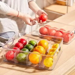 MineSign 4 pack Stackable Refrigerator Organizer Bins Pull-Out Drawers