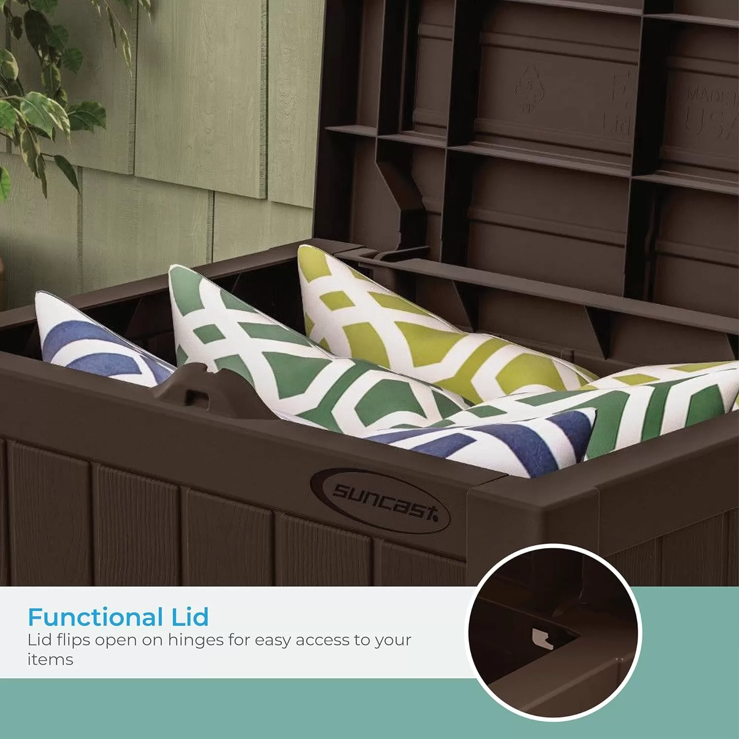 Suncast 22-Gallon Small Deck Box, Java Brown