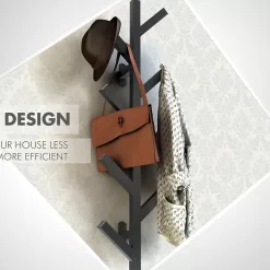 PREMIUM RACKS Coat Rack & Hat Rack - Modern Design - Wall Mounted - Stylish - (Black)