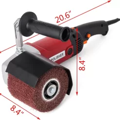 VEVOR Surface Conditioning Tool, 1200W Handheld Stainless Steel Polisher, 6 Variable Speed Metal Burnishing Machine with 4 Polishing Wheels