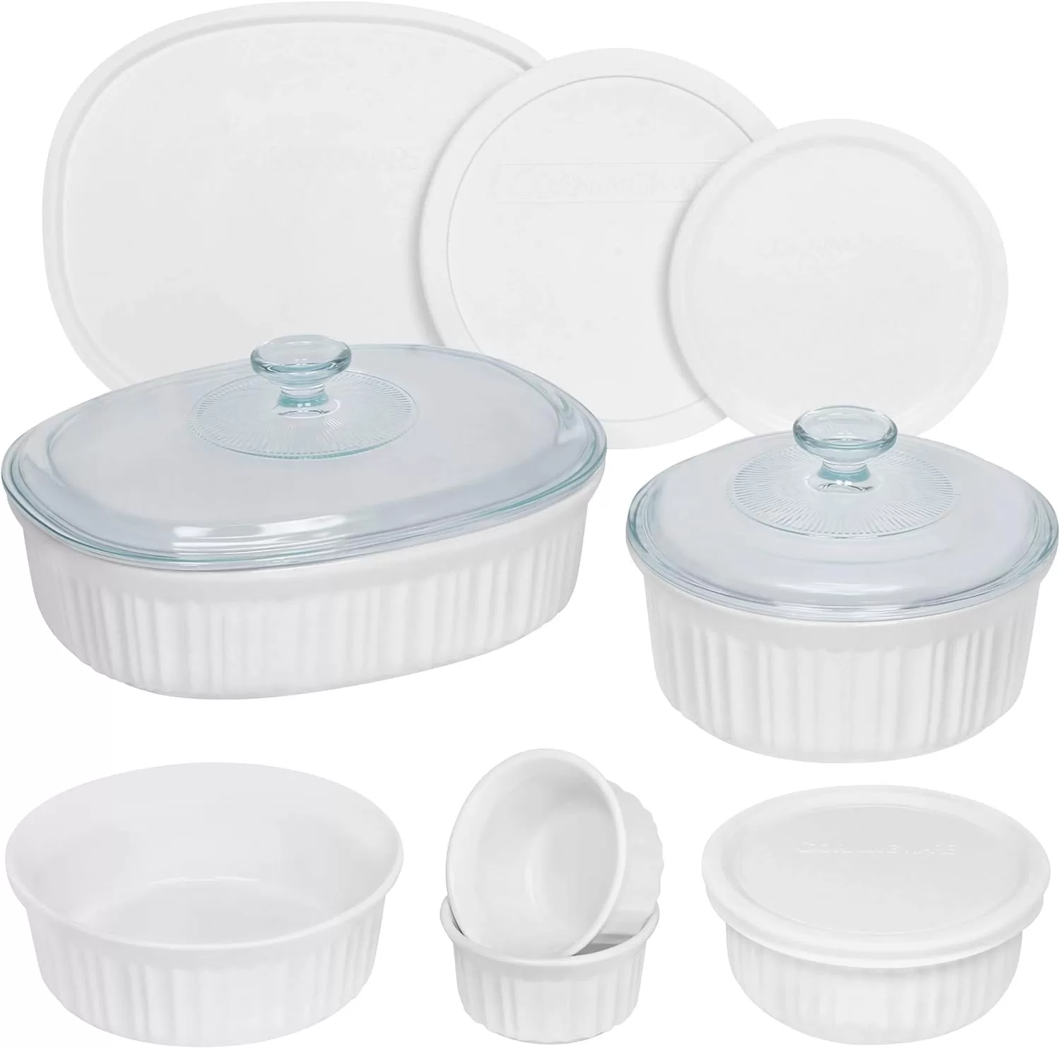 CorningWare French White 12-Pc Ceramic Bakeware Set