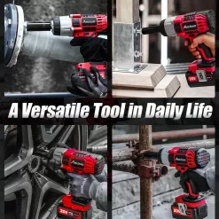 AVID POWER Cordless Impact Wrench, 1/2 Impact Gun w/Max Torque 330 ft lbs (450N.m)