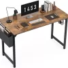 40 Inch Small Computer Desk - Home Office Writing Desk for Small Spaces, Sturdy Simple Study Table, Rustic Brown