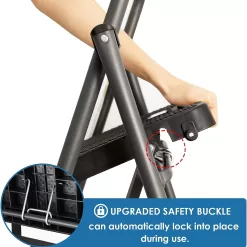 3 Step Ladder, GOLYTON Folding Step Stool with Anti-Slip Wide Pedal & Convenient Handgrip, Grey
