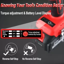 AOBEN 21V Cordless High Torque Impact Wrench 1/2 inch, Powerful Brushless Motor