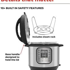 Instant Pot Duo 7-in-1 Electric Pressure Cooker, Slow Cooker, Rice Cooker, Steamer, Sauté, Yogurt Maker, Warmer & Sterilizer, Stainless Steel, 6 Quart
