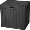 YITAHOME 30 Gallon Deck Box, Outdoor Storage Box (Black)