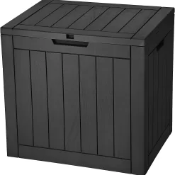 YITAHOME 30 Gallon Deck Box, Outdoor Storage Box (Black)