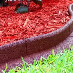 Eco Border 3" x 48" Red Rubber No Dig Landscape Garden Border Edging (Pack 6)