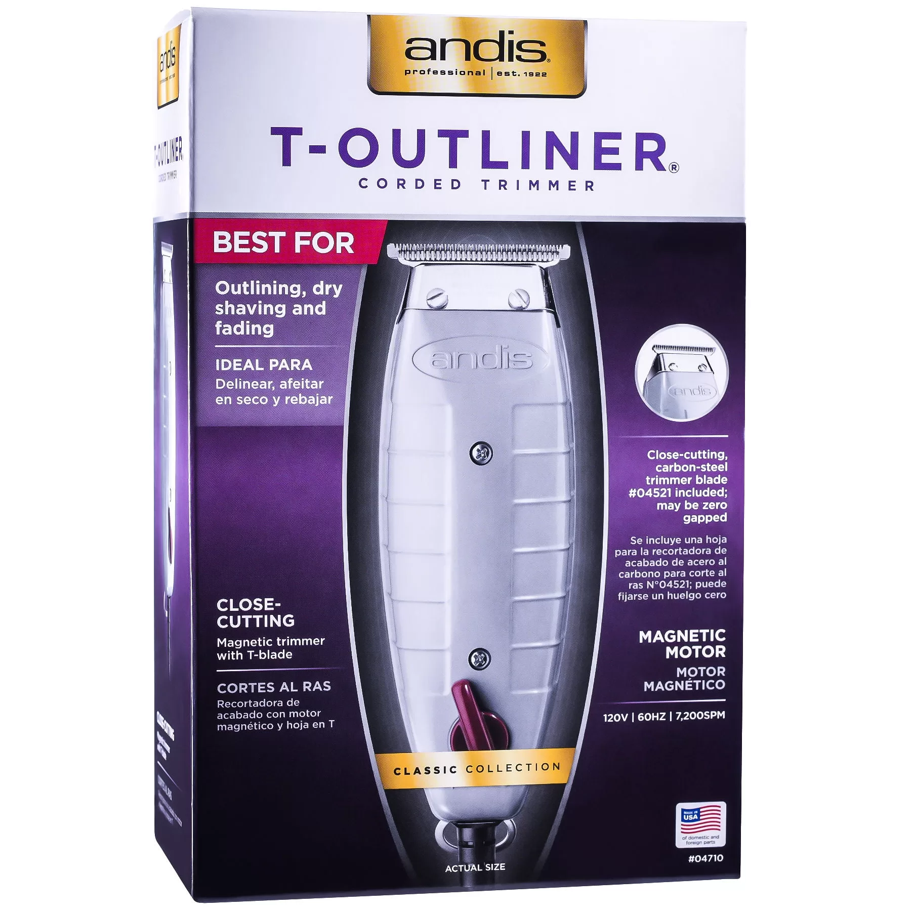 Andis Professional T-Outliner Trimmer+ bonus Attachment Combs #23575