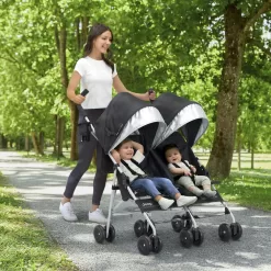 Jeep TurboGlyde Side by Side Double Stroller by Delta Children, Black