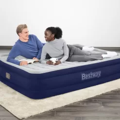 Bestway Tritech 15 in. Multicolor Antimicrobial Coating Air Mattress with Built-in AC Pump, Queen
