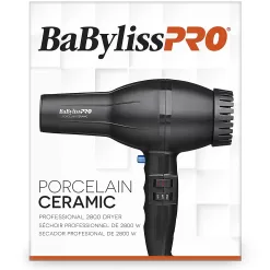 BaBylissPro Porcelain Ceramic Black 2800W Hair Dryer BP2800N