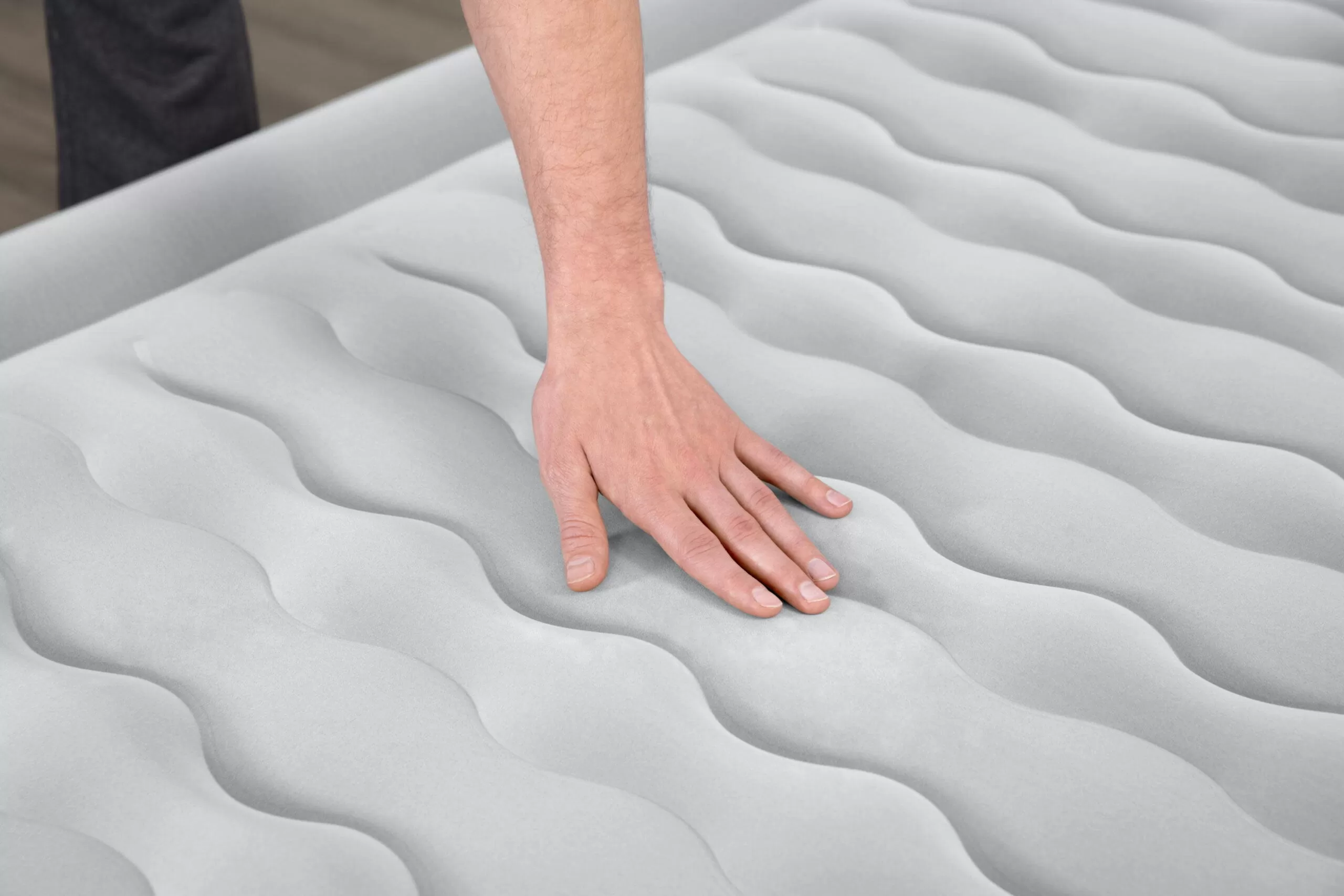 Bestway Tritech 15 in. Multicolor Antimicrobial Coating Air Mattress with Built-in AC Pump, Queen