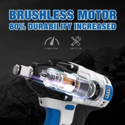 NINOUKO Cordless Impact Wrench 1/2 inch, 20V Electric Impact Gun