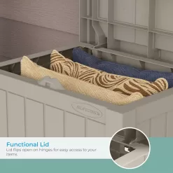 Suncast Small Deck Box-Lightweight Resin Indoor/Outdoor Storage Container, Light Taupe