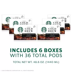 Starbucks Cold Brew Coffee | Signature Black Single-Serve Concentrate Pods (Total 36 capsules) 6 capsule each | Pack of 6