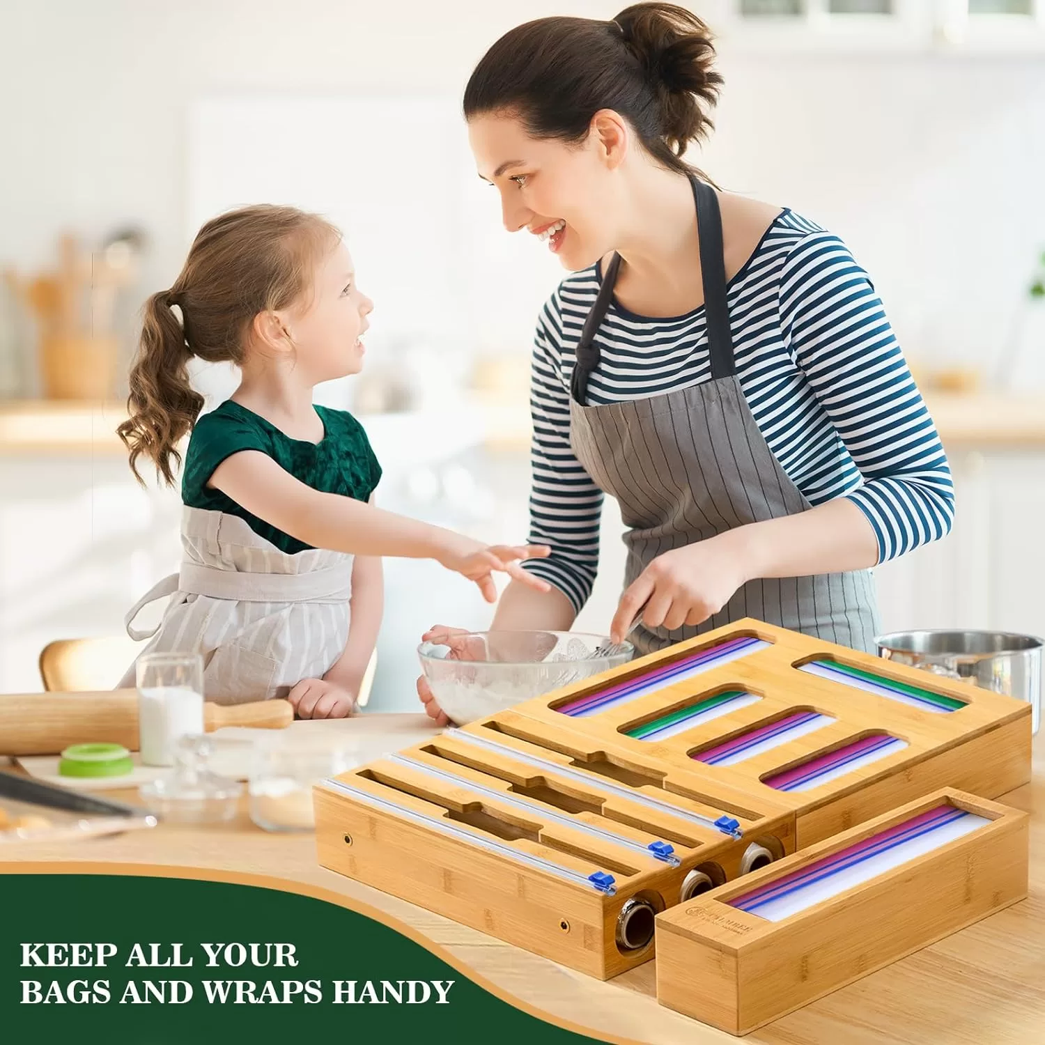 Calmbee 9 IN 1 Storage Bag Organizer for Kitchen Drawer