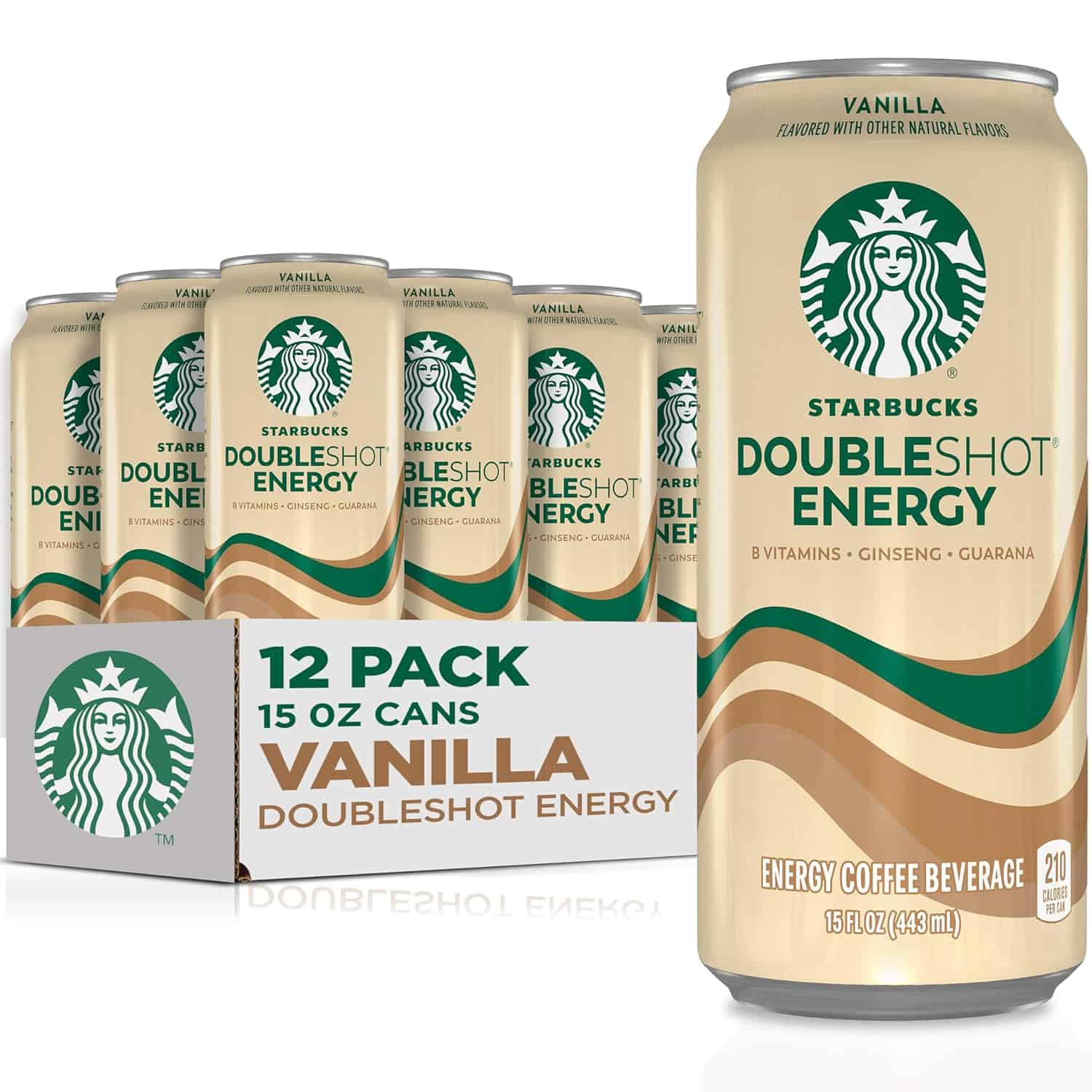 Starbucks Doubleshot Energy Espresso Coffee, Vanilla, 15 oz Cans (12 Pack) (Packaging May Vary)
