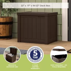 Suncast 22-Gallon Small Deck Box, Java Brown