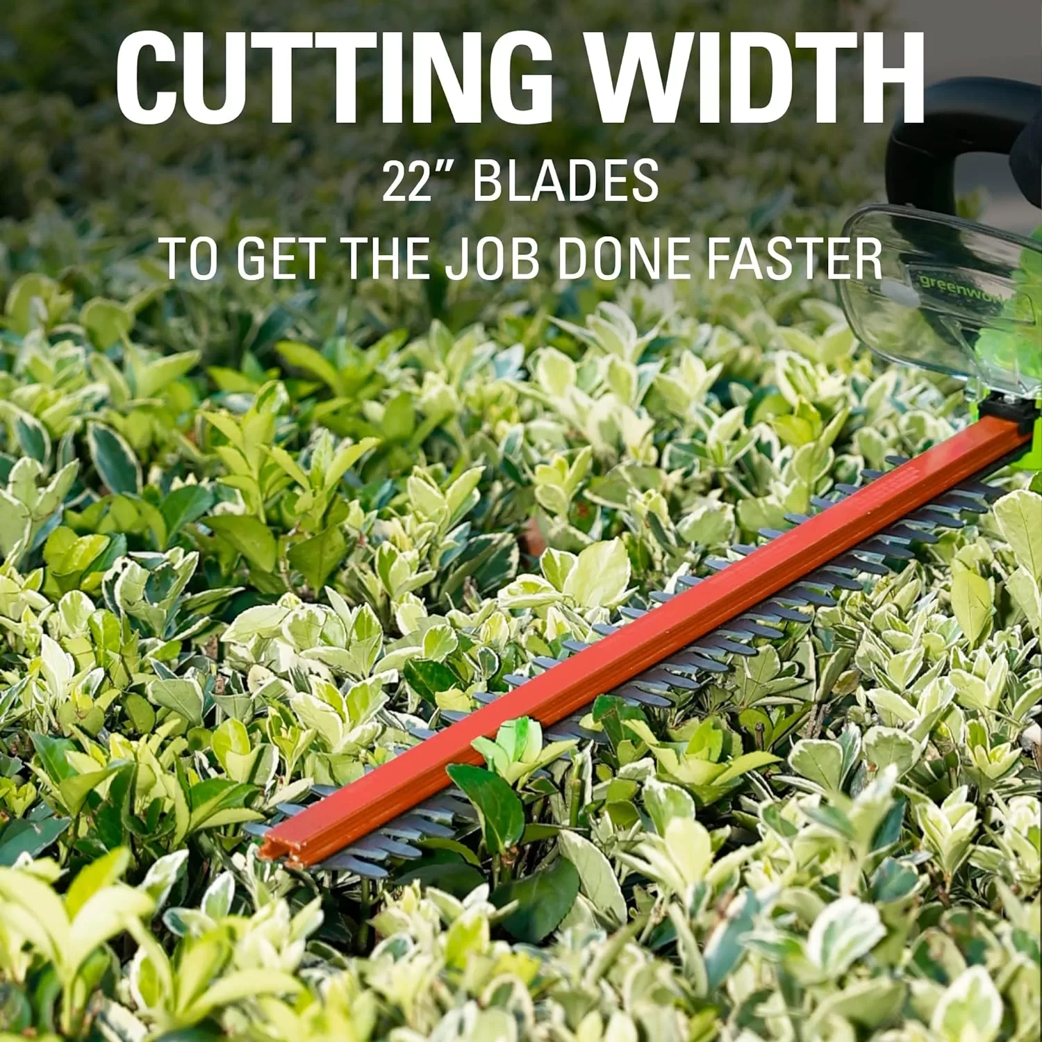 Greenworks 24V 22" Cordless Hedge Trimmer, 2.0Ah Battery and Charger Included