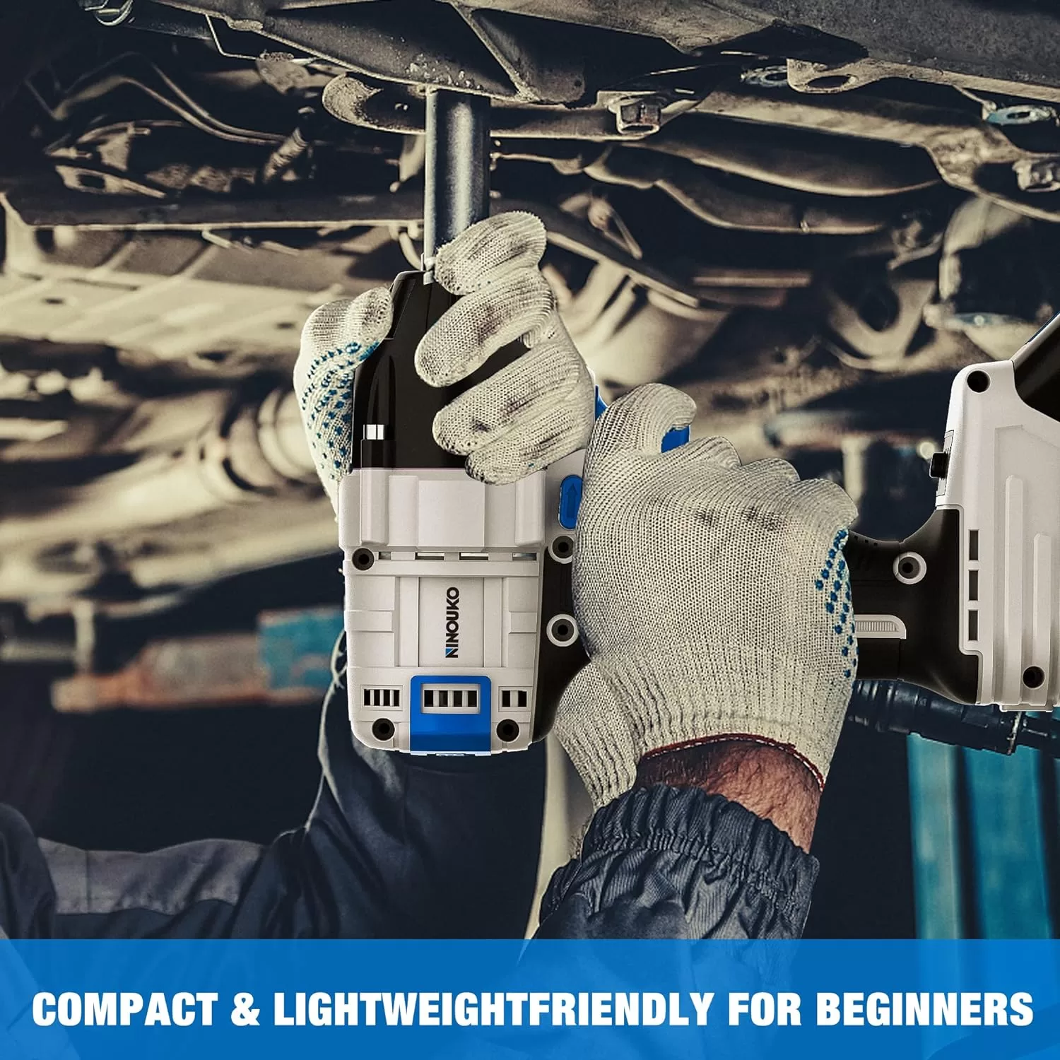 NINOUKO Cordless Impact Wrench 1/2 inch, 20V Electric Impact Gun
