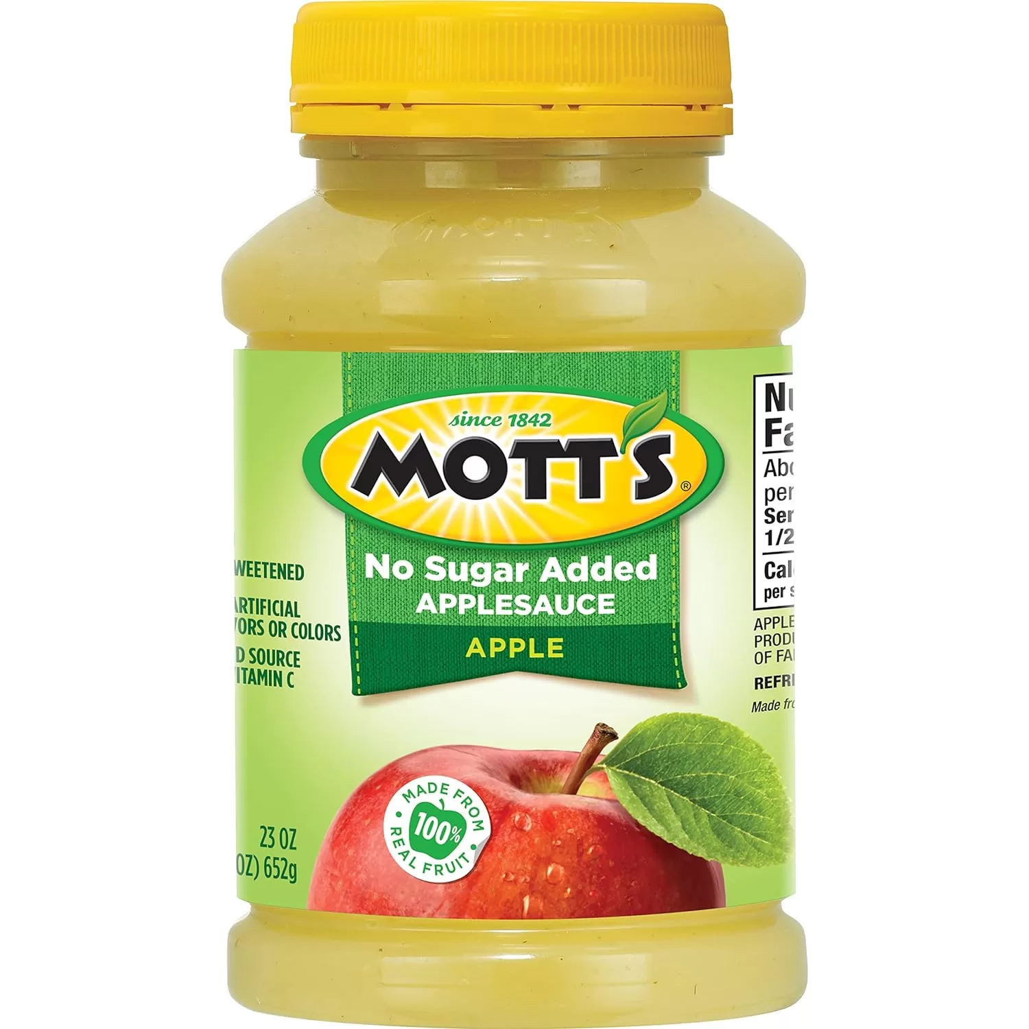 Mott's No Sugar Added Applesauce, 23 Ounce Jar (Pack of 12)