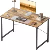 CubiCubi Computer Desk, 40 inch Home Office Desk, Modern Simple Style PC Table, Brown