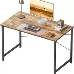 CubiCubi Computer Desk, 40 inch Home Office Desk, Modern Simple Style PC Table, Brown