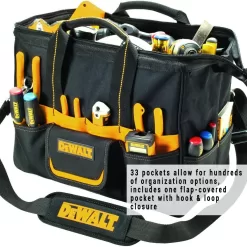 DEWALT DG5543 16 in. 33 Pocket Tool Bag, Black